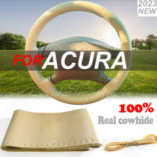 38cm 14.5-15 Steering Wheel Cover Leather For Acura Beige New