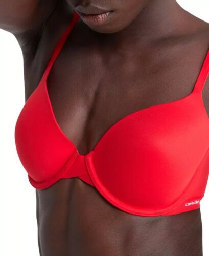 Calvin Klein Women's Perfectly Fit Full Coverage T-Shirt Bra, Rouge Red 36A