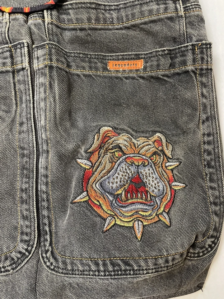 Custom Vintage Bulldog JNCO Jeans Harley Davidson Purse Tote Bag 90 Y2K Original - Image 4 of 4