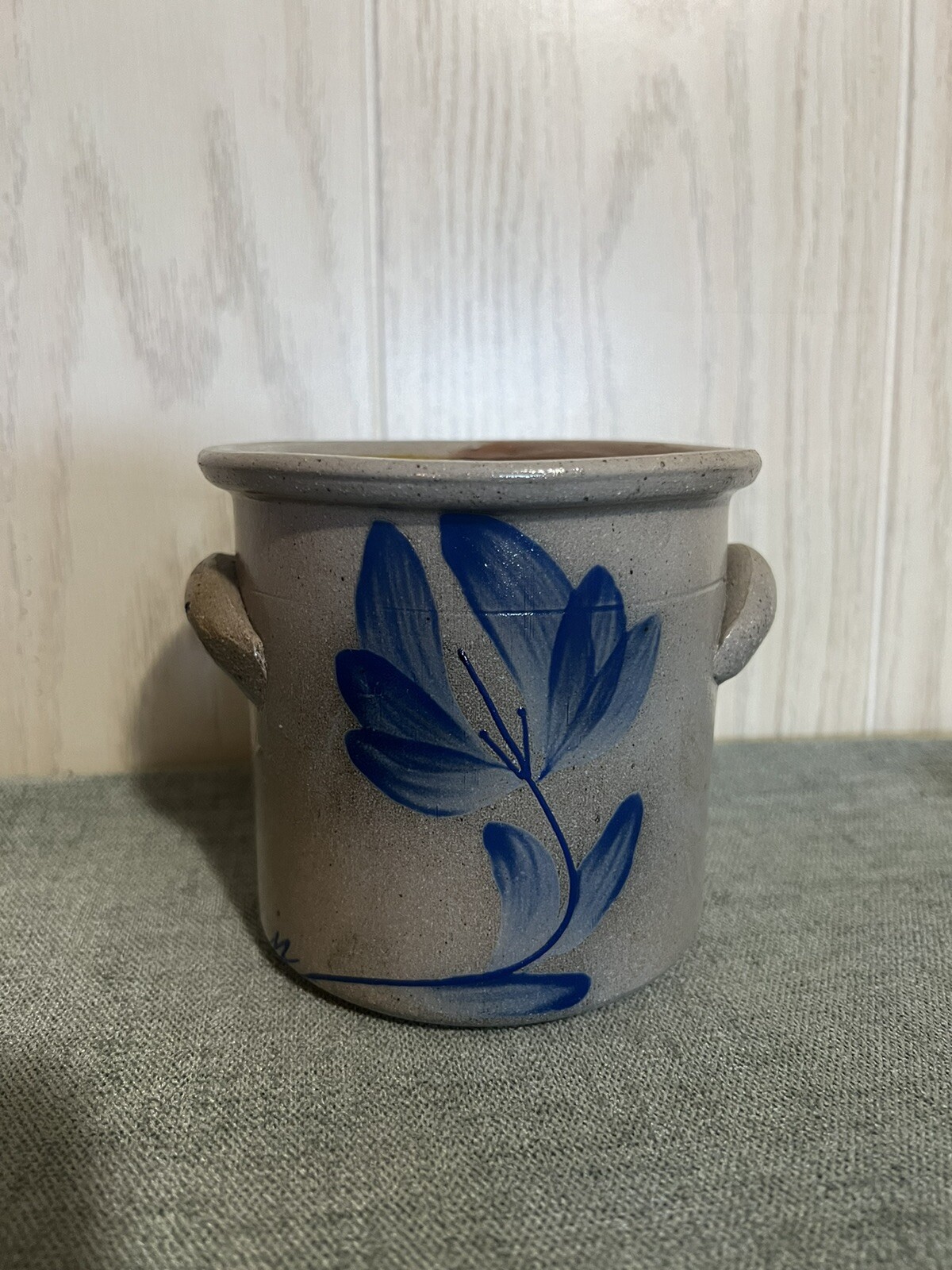 Salmon Falls Dover NH stoneware saltglaze blue flower design 4.5” eBay