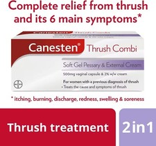 Canesten Thrush Combi Soft Gel Pessary & External Cream for Thrush Treatment