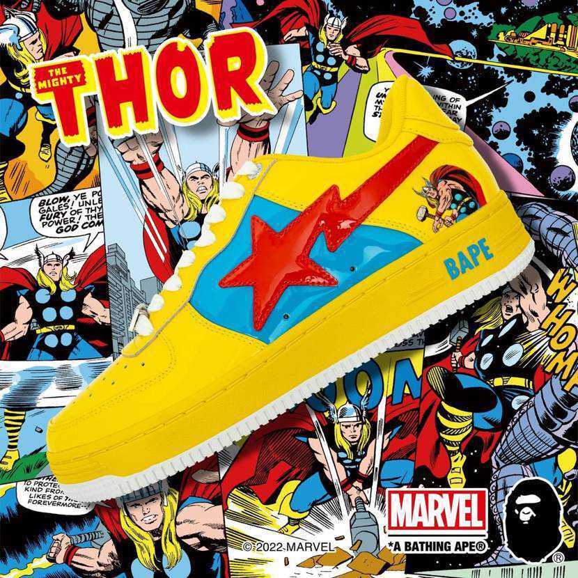 Size 9 - A Bathing Ape Marvel x Bapesta Thor for sale online Size 9 - A Bathing Ape Marvel x Bapesta Thor for sale online