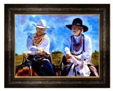 Lonesome Dove Oil Painting  reprint Framed Print An All Wood Frame
