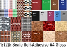 DOLLS HOUSE WALLPAPER Self Adhesive Floor & Wall, Stone, Wood, Brick