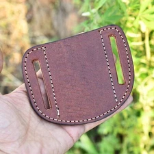 HANDMADE PANCAKE LEATHER FOLDING POCKET KNIFE SHEATH X316
