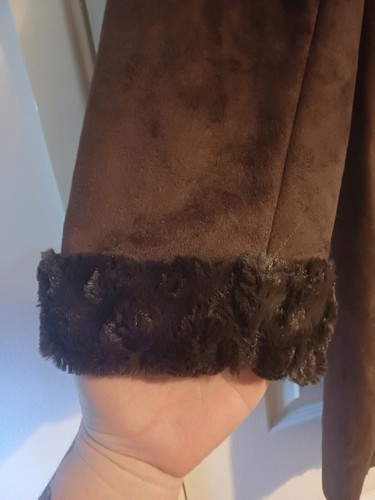 Ladies Size 16-18 Stunning Faux Fur Lining Brown Dennis Basso Jacket/Coat NWOT - Picture 3 of 9