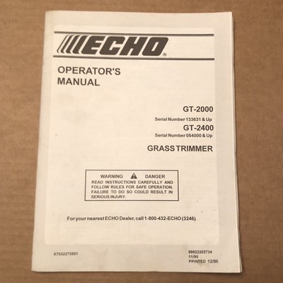 gt 2000 echo manual