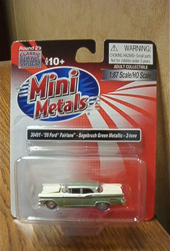 Clásico Metal Works Mini Metals '59 Ford Fairlane Sagebrush Verde Metálico 30491 | Zustand: New