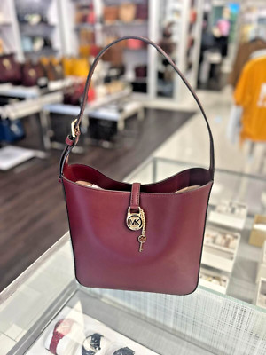 Michael Kors Lyra Small Women Leather Bucket Shoulder Bag Handbag 