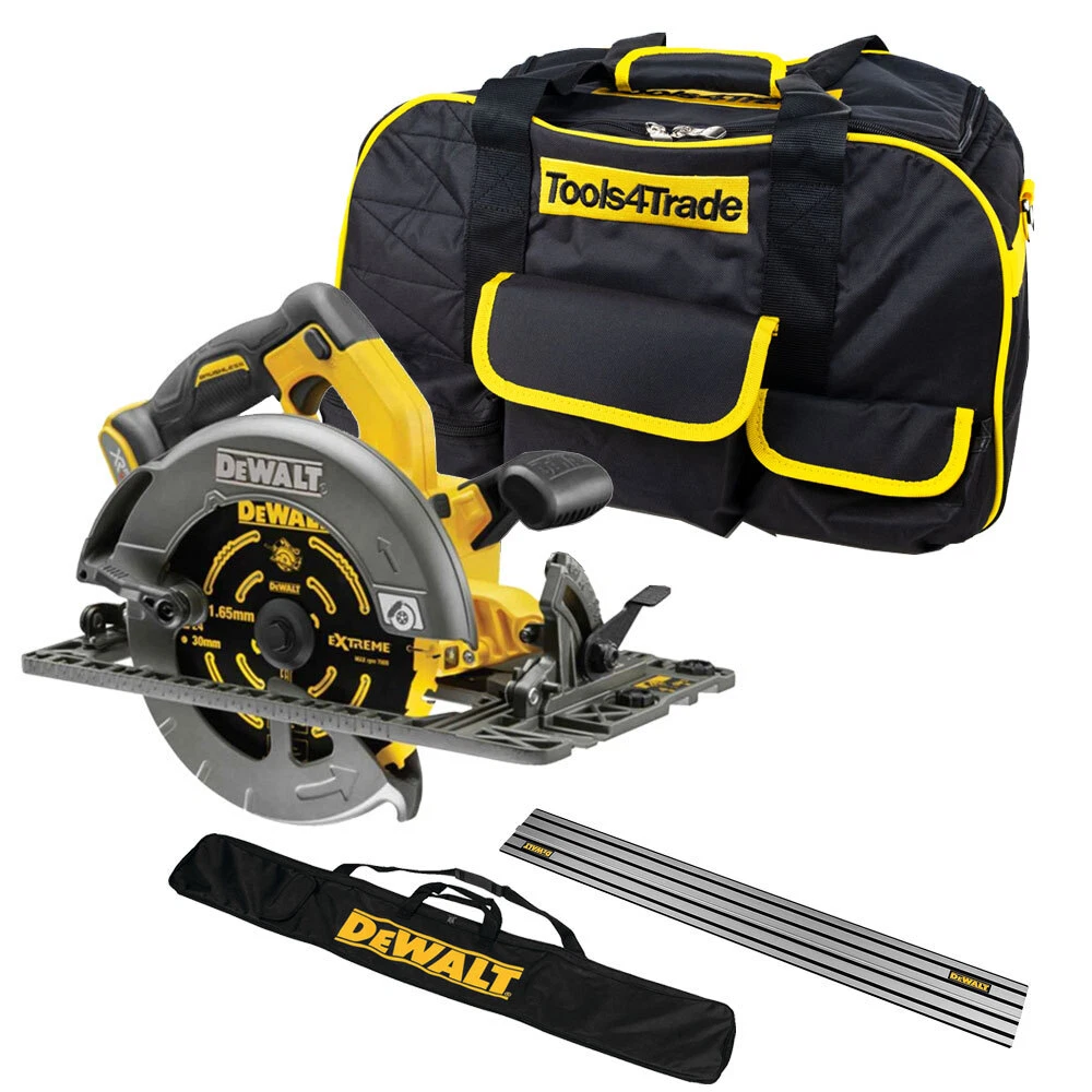 tema eskortere oprejst Dewalt DCS576N 54V Flexvolt 190mm Circular Saw with Guide Rail + Bag + Tool  Bag | eBay