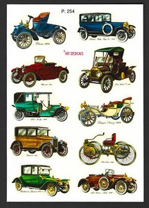 Decals Antique Cars Vintage (5) Water Slide Transfer Art Deco-Cals 1950s Decor
