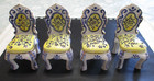 Vintage Porcelain Table 4 Chairs Set French Country Dollhouse 1:12 Hand Painted — photo 4