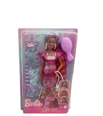 Barbie Fun & Fancy Set, Fashion Doll with Extra-Long Color-Streaked Black Hair,