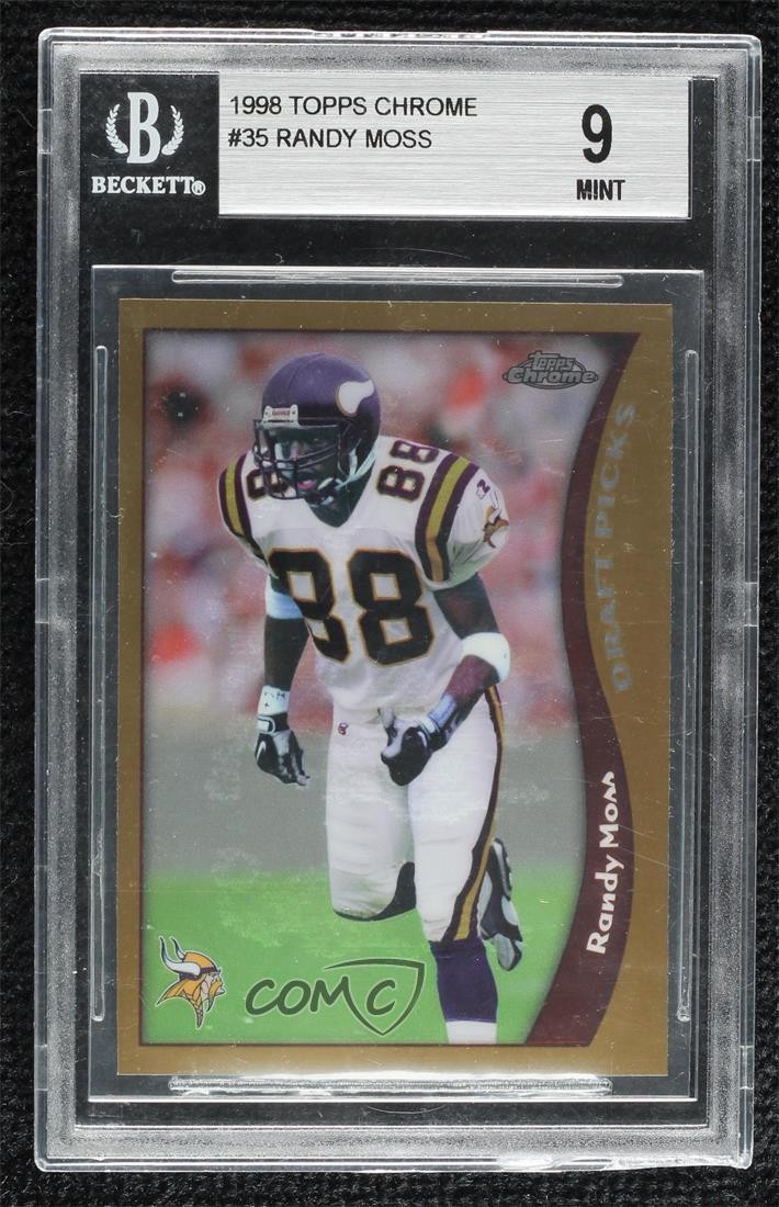 1998 Topps Chrome Draft Picks Randy Moss #35 BGS 9 MINT Rookie RC HOF 1gh7