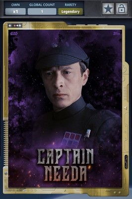 TOPPS STAR WARS CARD TRADER THE DARK WAVE 1 GILDED GOLD CAPTAIN NEEDA 1CC