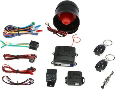 12V Universal Car Alarm Security System Anti Theft w/ 2 Remotes Siren Kit