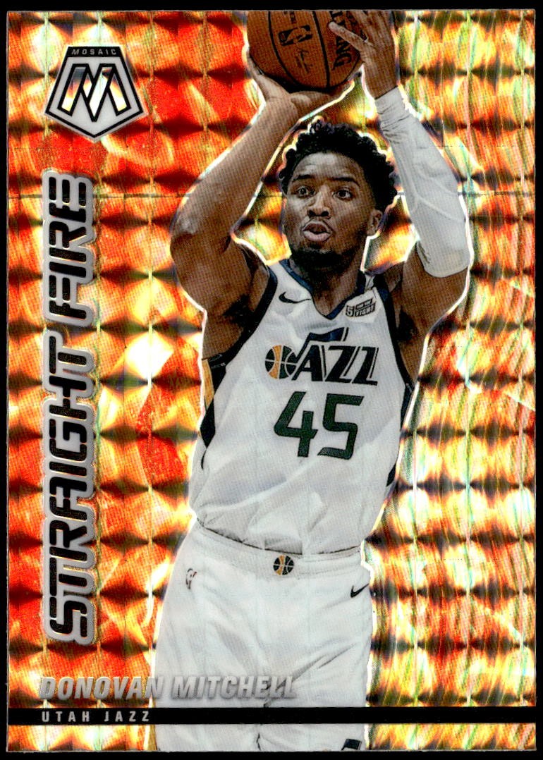 2020-21 Panini Mosaic #16 Donovan Mitchell Straight Fire E1