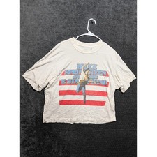 Abercrombie & Fitch Bruce Springsteen Born in the USA Tour Cropped Tee Cream M