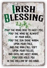 Irish Blessing Tin Metal Signs Home D cor, Vintage St. Patrick  s Day Plaque, Sha