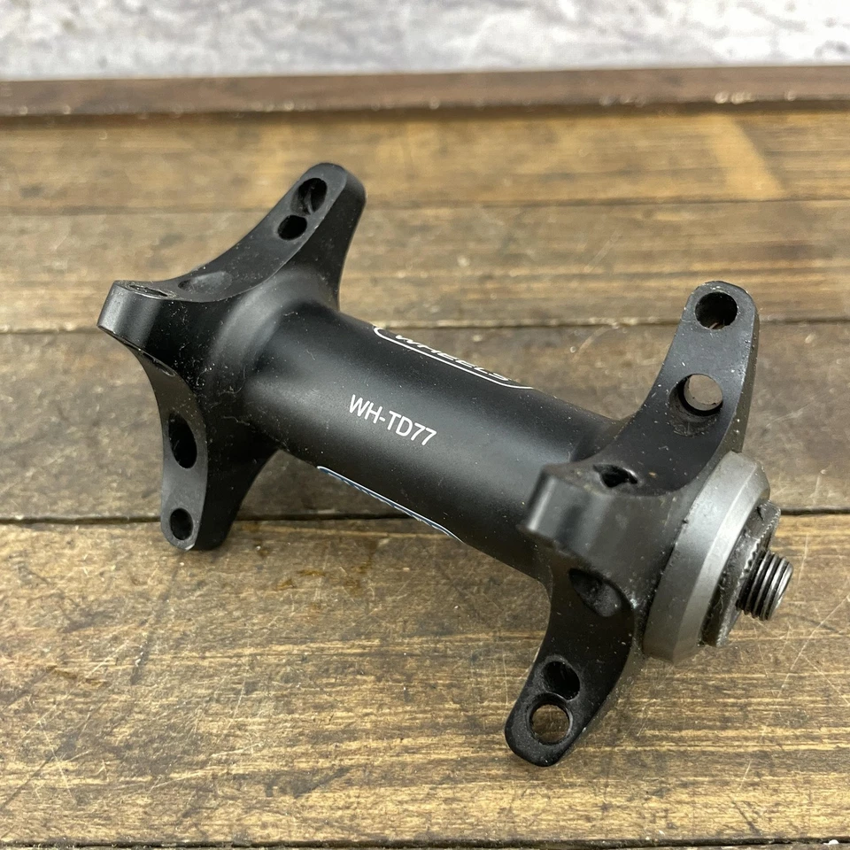 Ruedas Shimano WH-TD77 Buje Delantero 16H Negro Bicicleta de Carretera Parejado Radios Llanta Freno Foto 3 de 4