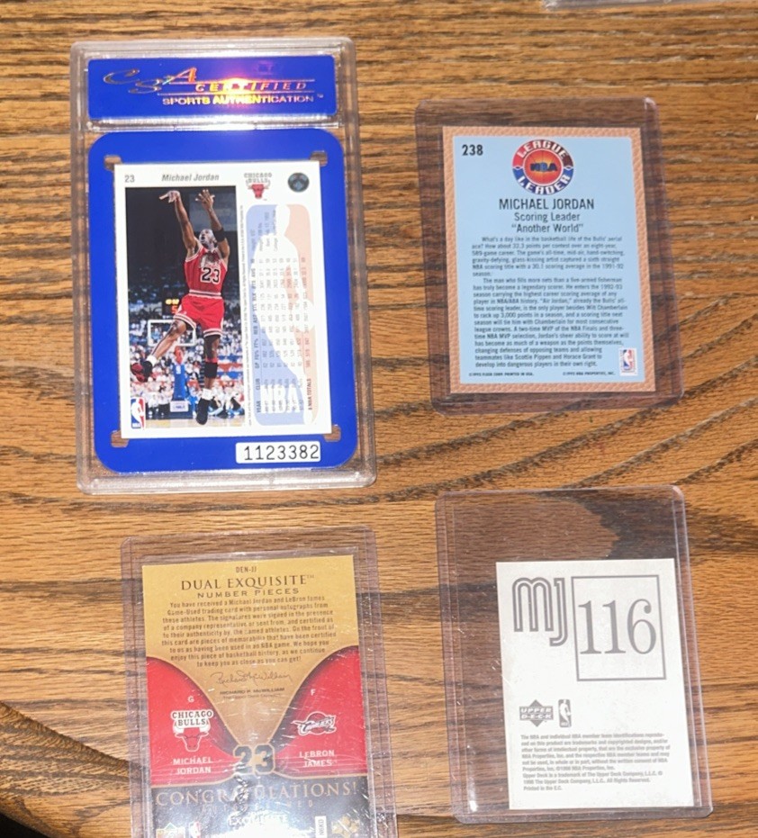 Michael Jordan (4) Card Lot MJ/Lebron Dual Auto, CSA Graded, MVP Card, NBA LOT! view 2