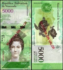 Venezuela 5000 Bolivar Fuerte, 2016, P-97a, UNC, Specimen