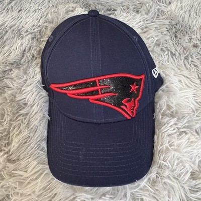 New Era Navy Red Black Patriots Glitter Sparkle Logo Cap Adjustable Strap NFL