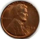 1948 P Lincoln Wheat Red Uncirculated Cent Penny Free Post