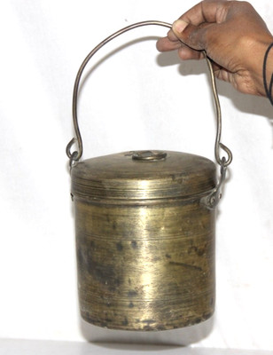 Antique Brass Kitchenware Ghee Oil Pot Original Old Fine Hand Crafted Forged