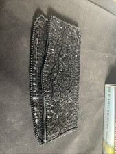 Vintage La Regale Beaded Evening Bag Black Handmade Shoulder Or Clutch