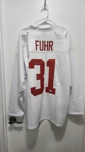 GRANT FUHR Signed Auto Custom #31 Hockey Jersey HOF Multiple Inscriptions COA