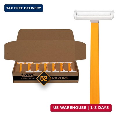 BIC Sensitive Men's 1-Blade Disposable Razors, Smooth Shave, 52-Pack