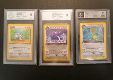 Pokemon TCG Dunkles Dragoran 1st Edition Holo, Dratini, Dunkles Dragonir BGS 7