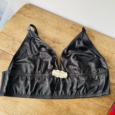 GabiFresh x Playful Promises Black Satin Triangle Bralette Lingerie Plus Size 28