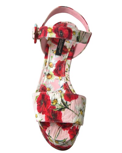 Dolce & Gabbana Floral Wedge Sandals Buckle Closure Women Multicolor - Imagen 5 de 7
