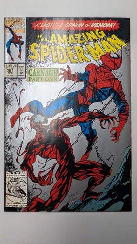 Amazing Spiderman #361 2nd Printing Silver 1st Carnage Marvel 1992 TK