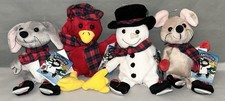 Vtg Snowden Christmas Plush Lot 4 Skating Mouse Snowman 1996 Commonwealth