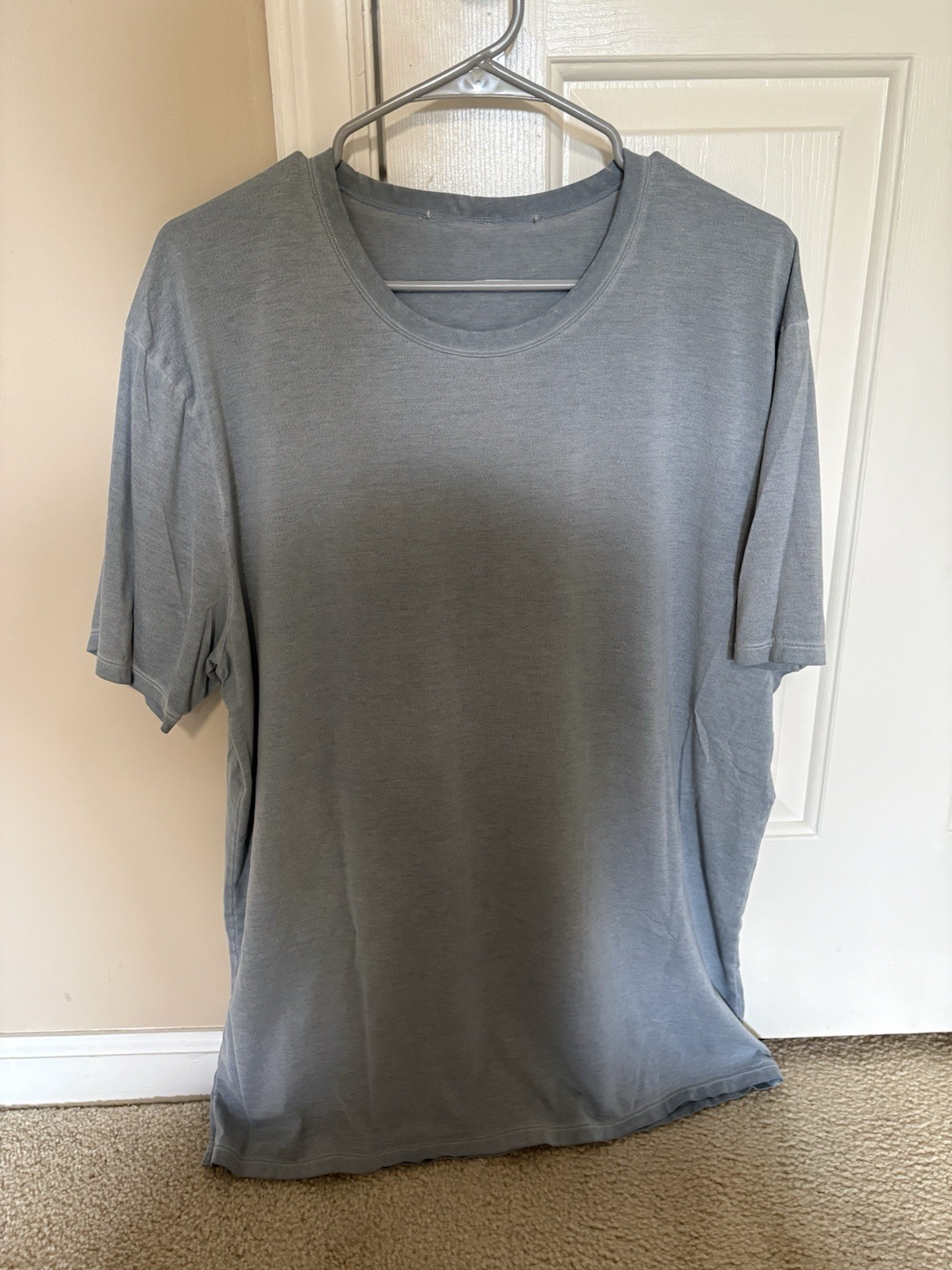 Lululemon Fundamental T Wash Men's Blue Crew Neck Short Sleeve T-Shirt XL