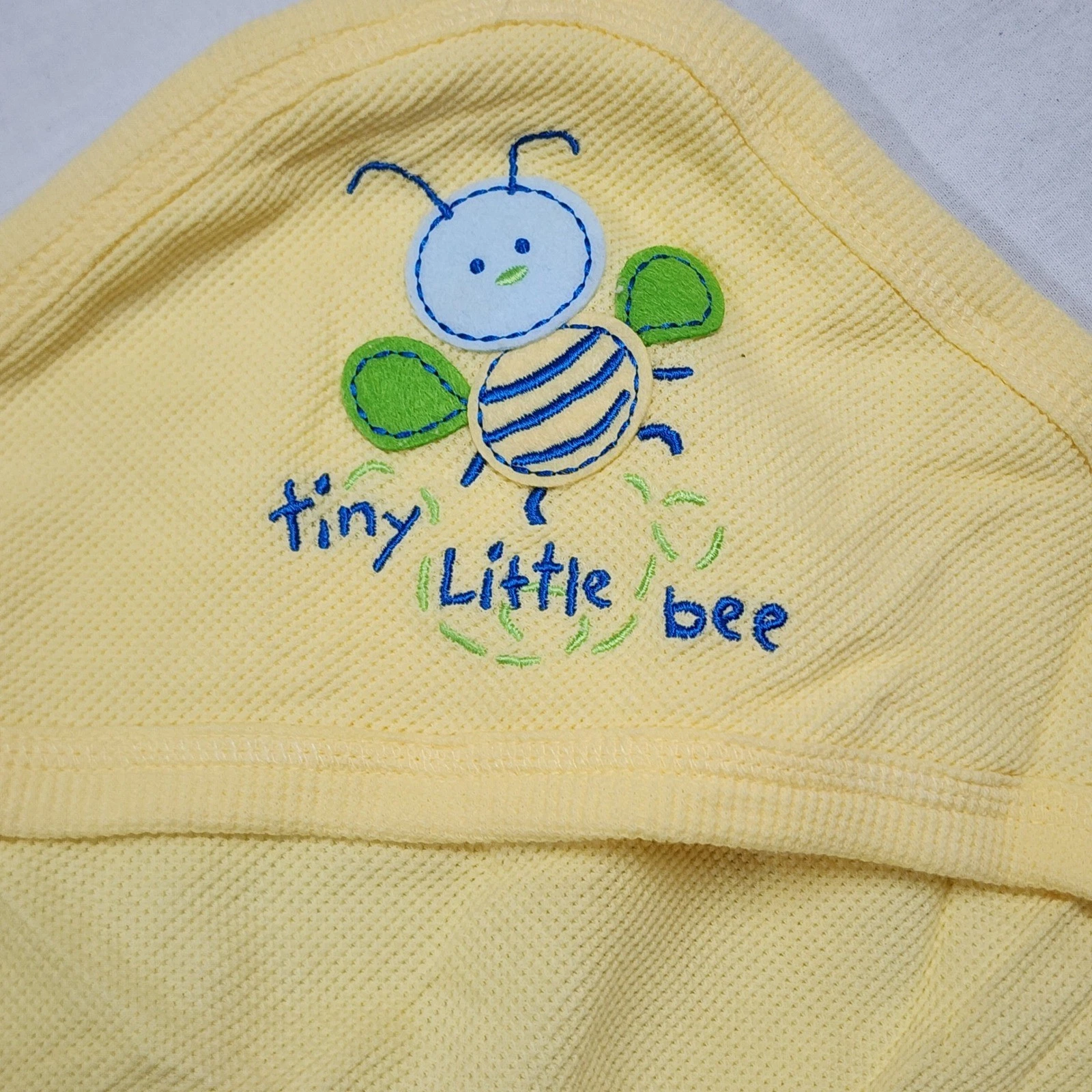 Carters Yellow Waffle Knit Hooded Baby Towel Tiny Little Bee 100% Cotton OS
Opens in a new window or