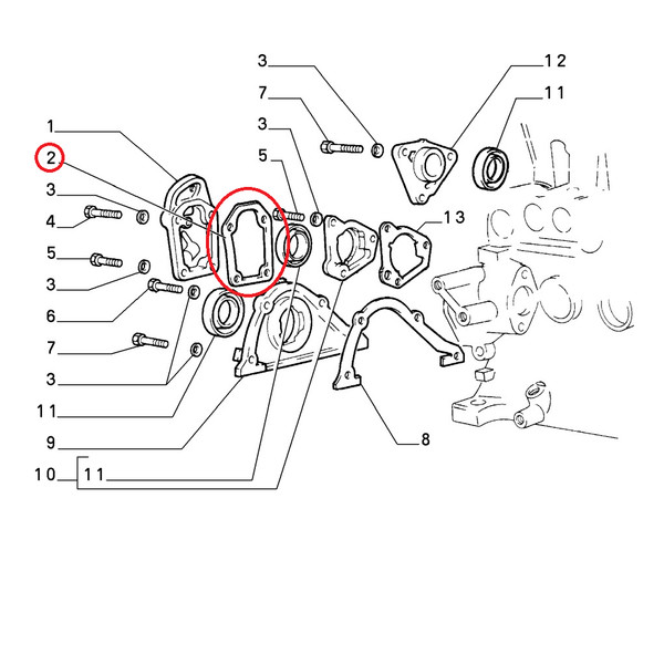 Dichtung Halterung Deckel Basis Lancia Y10 Original 7702877-image