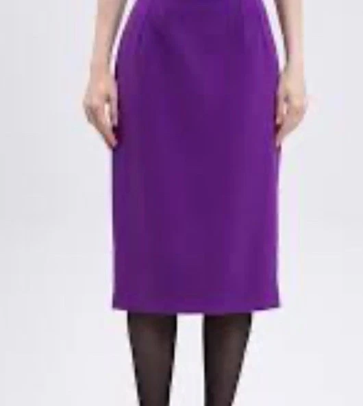New!Warehouse 78%Wool Elastane Midi Skirt Purple UK10 - Image 2 of 4