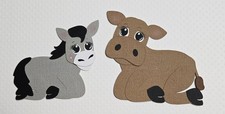 Nativity Donkey And Cow. Scrapbook, Card Making Paper Piecing