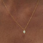 Dainty White Opal Necklace, 18K Gold Necklace, s925 Necklace, Opal Necklace