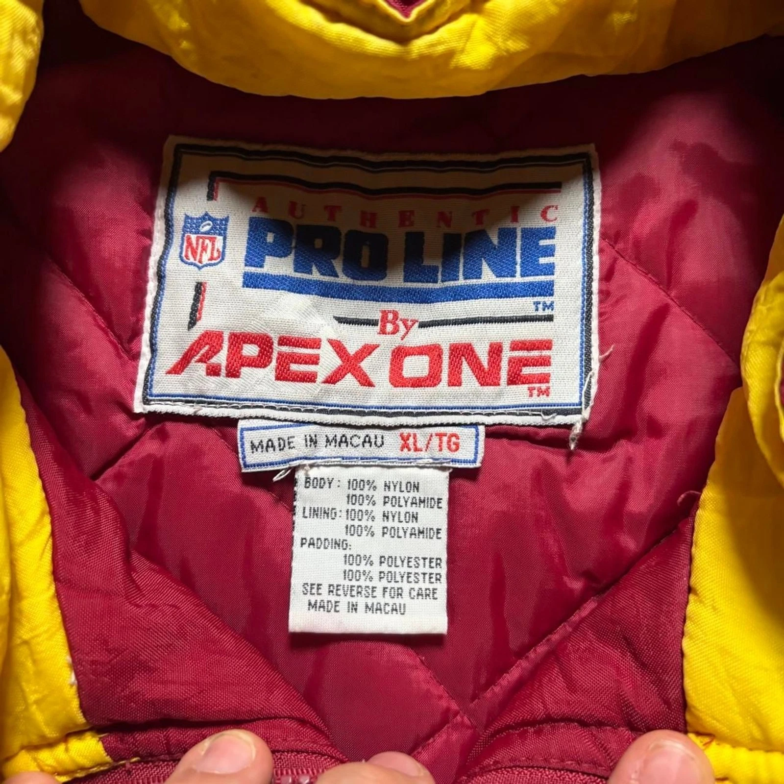 90s Apex One NFL Pro Line Washington Quarter Zip Nylon Pullover Jacket XL image 4