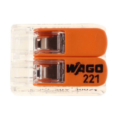 WAGO 221-412 LEVER-NUTS 2-Conductor Compact Wire Connectors (100-Pack)