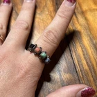 Vtg 925 Sterling Silver Southwestern Multi Stone Ring Navajo BKI