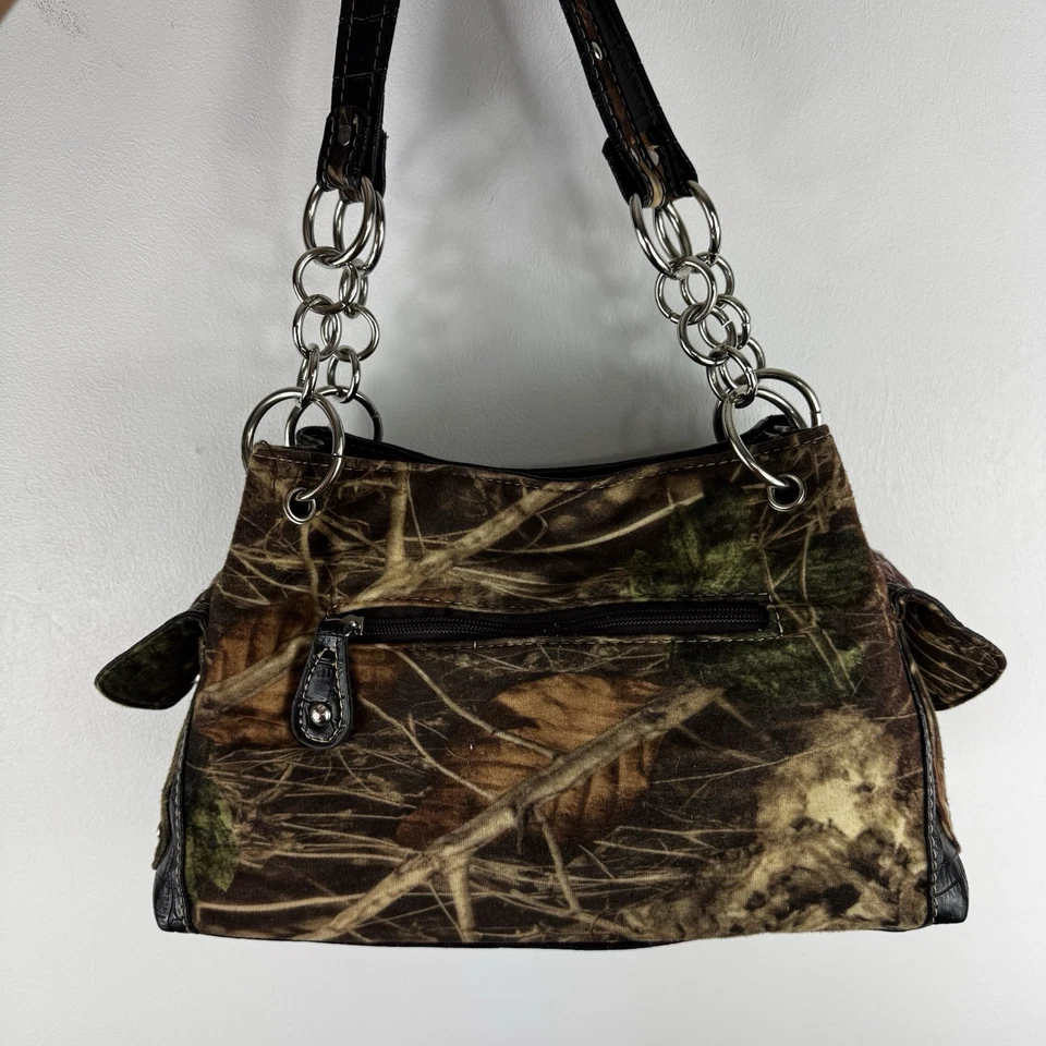 Редкий винтажный через плечо сумочка камуфляж черный Sliver крест с заклепками Western Yallternative - Изображение 3 из 4