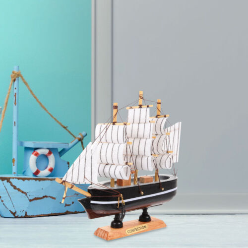  Hölzern Segeldekoration Strand Desktop-Spielzeug Segelboot-Ornament - Bild 1 von 18