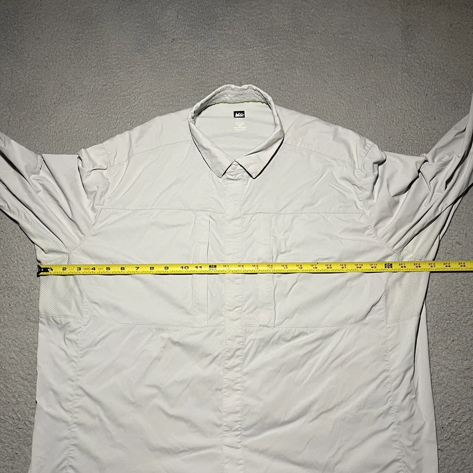 Camisa de Pesca REI Para Hombres XXL Gris Ventilado Nylon Manga Larga UPF Bolsillos Exterior Foto 4 de 4