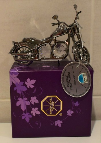 CHROME PLANE PRAM BUS CAR HORSE ORNAMENTS VESPA WITH SWAROVSKI SPECTRA CRYSTALS - Picture 4 of 26